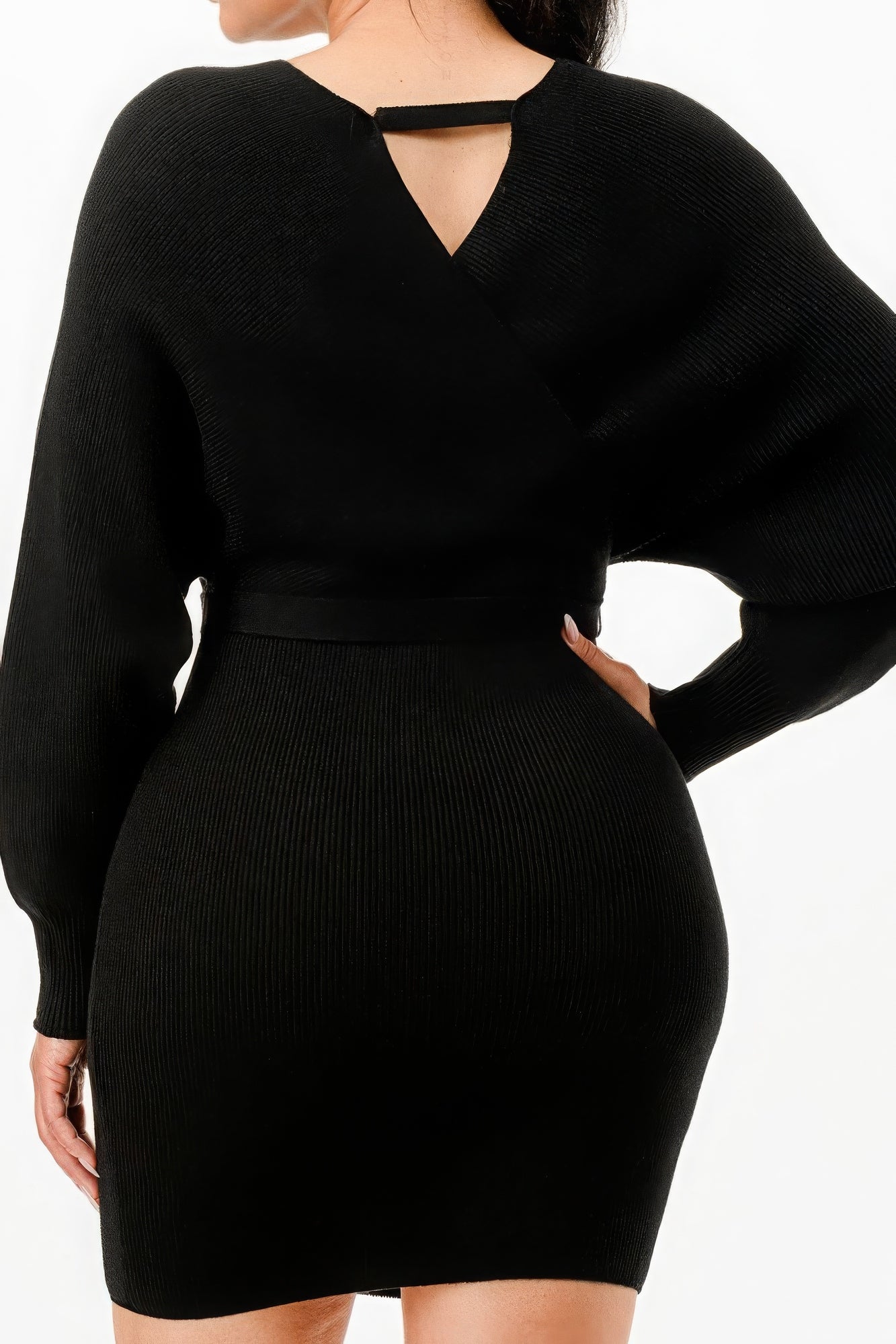 off shoulder ribbed sweater dress