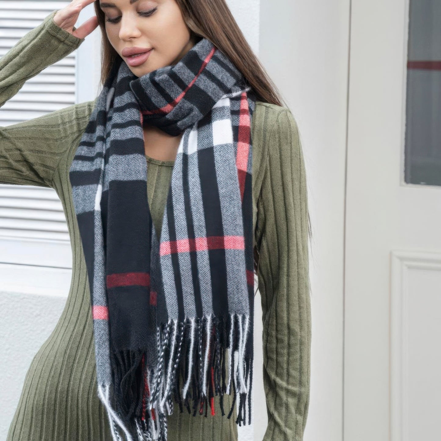 plaid blanket scarf
