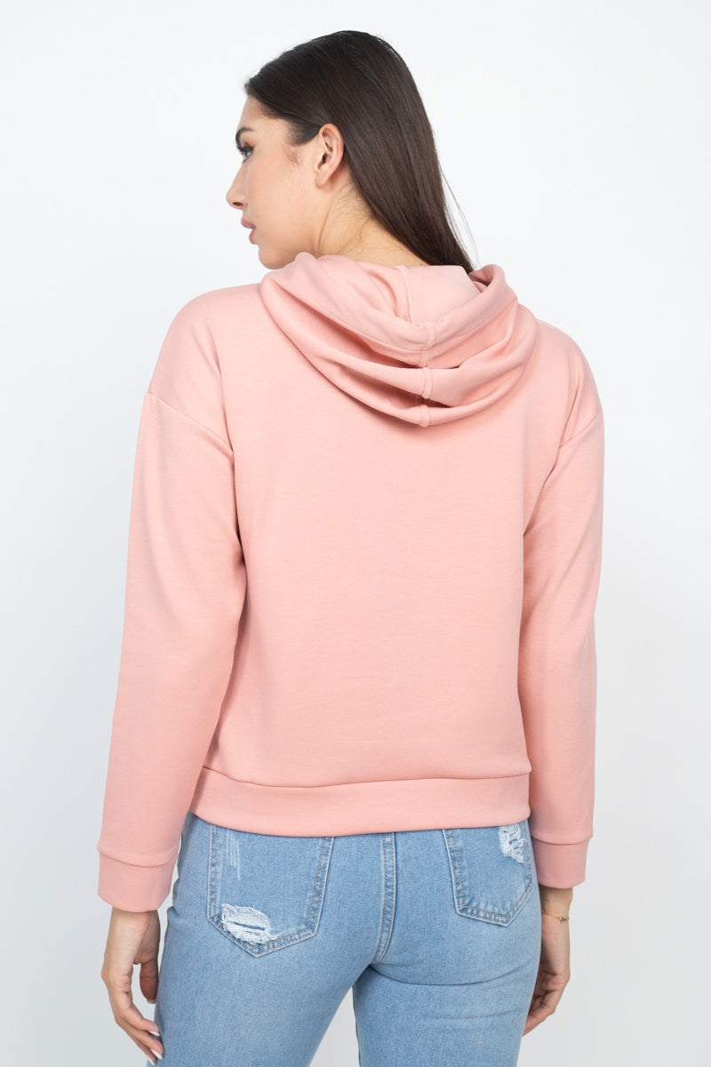 Self-tie Drawstrings Hoodie