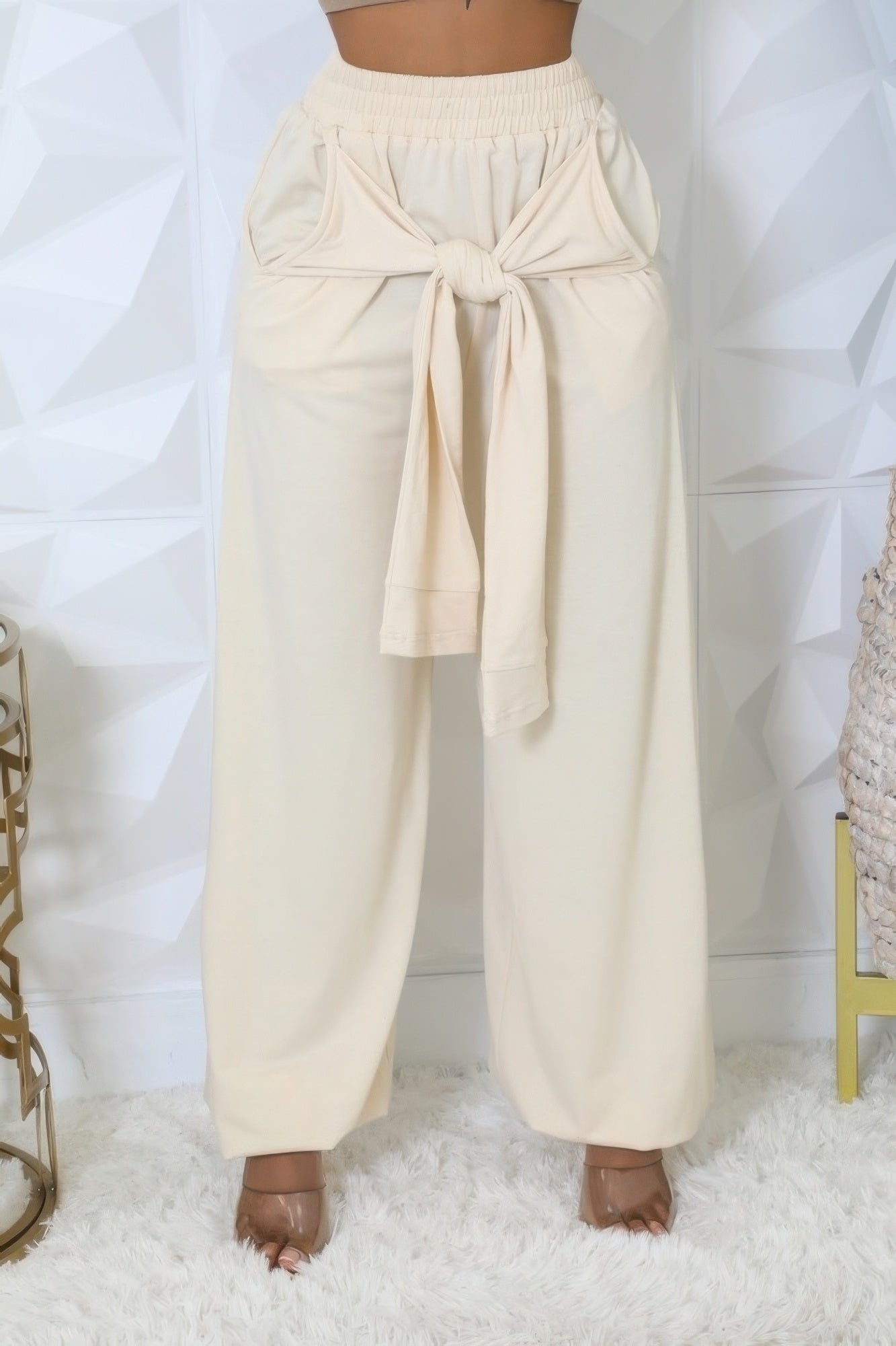 high-waisted stretch pants