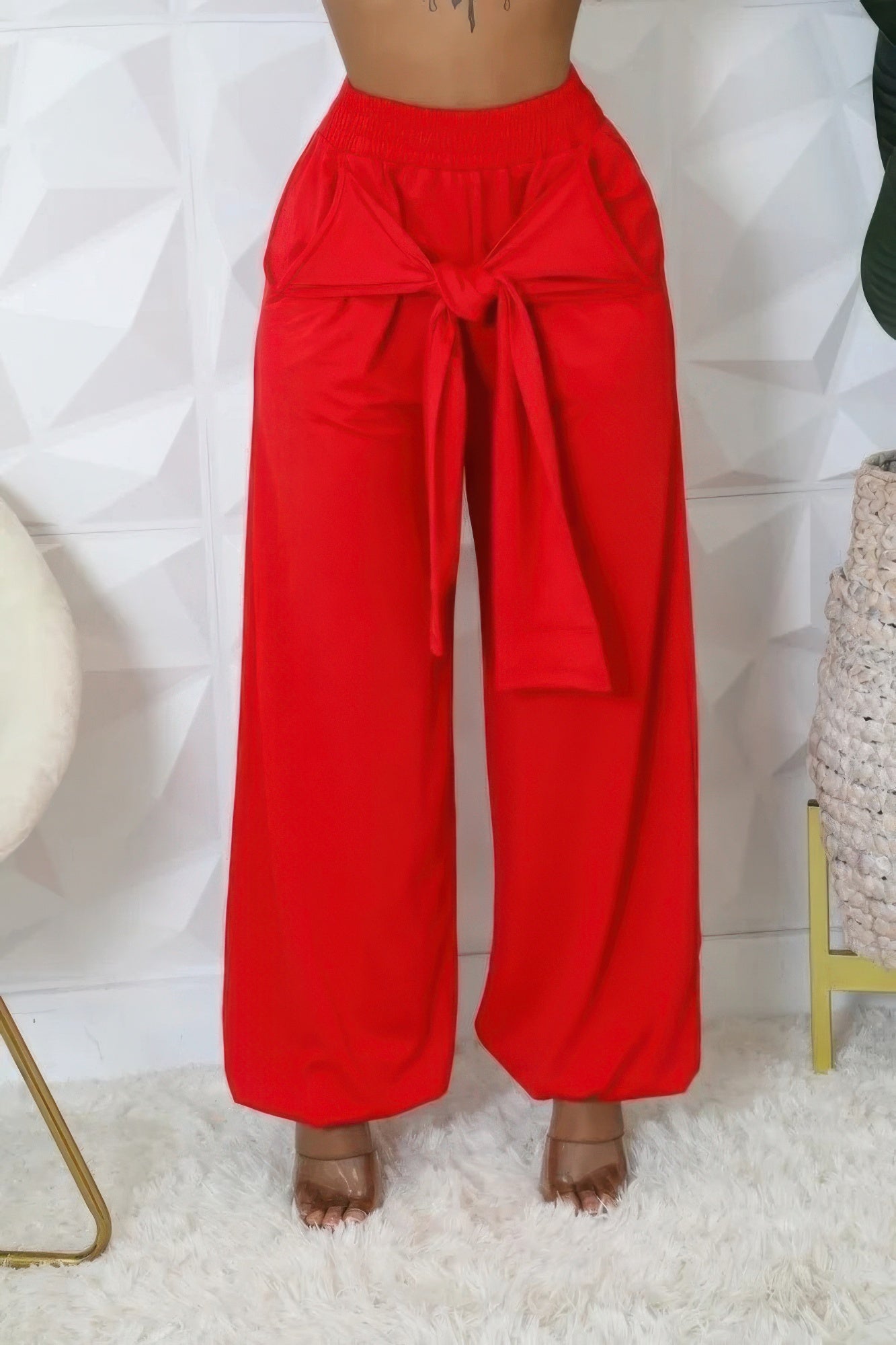 high-waisted stretch pants