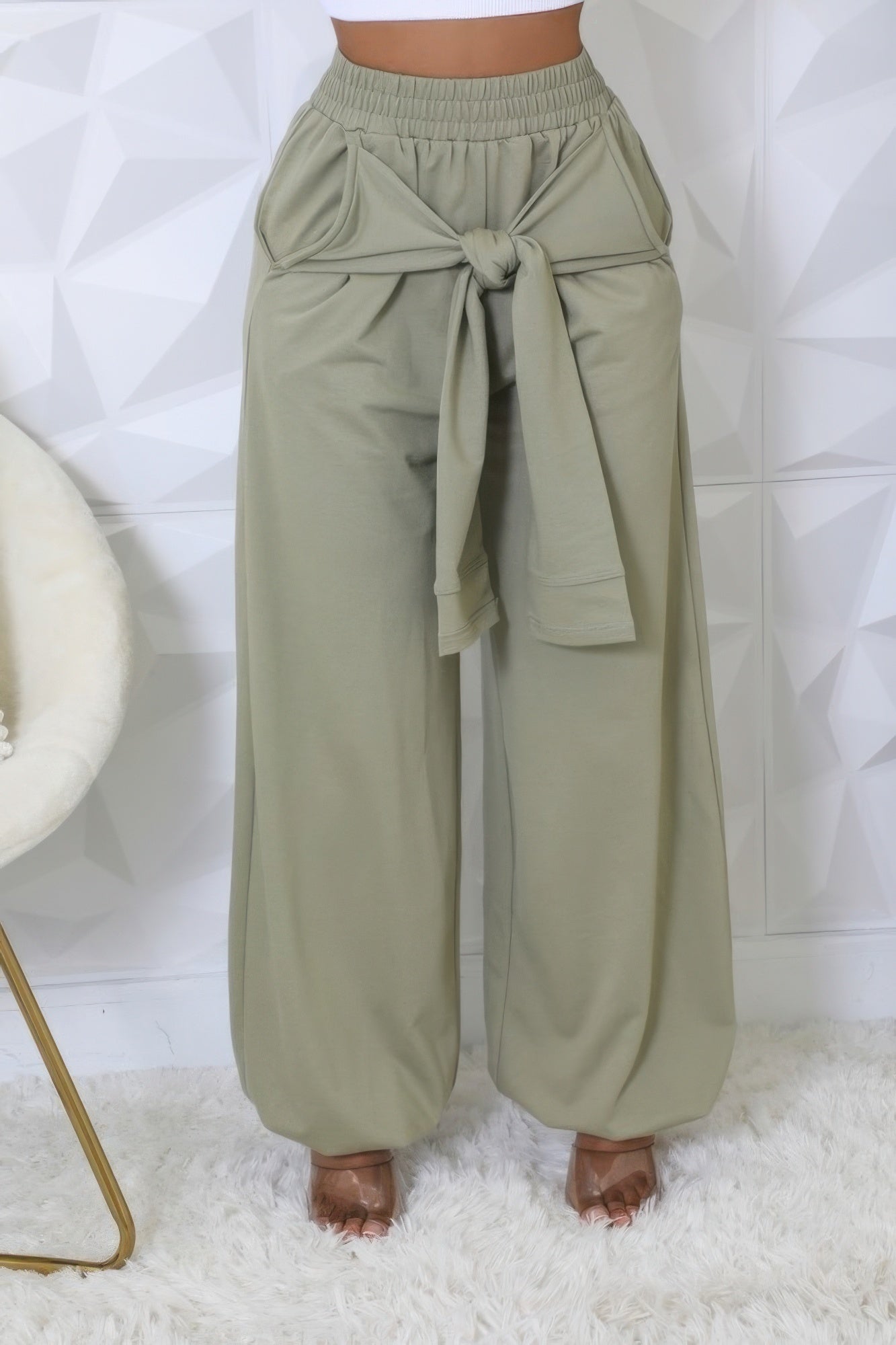 high-waisted stretch pants