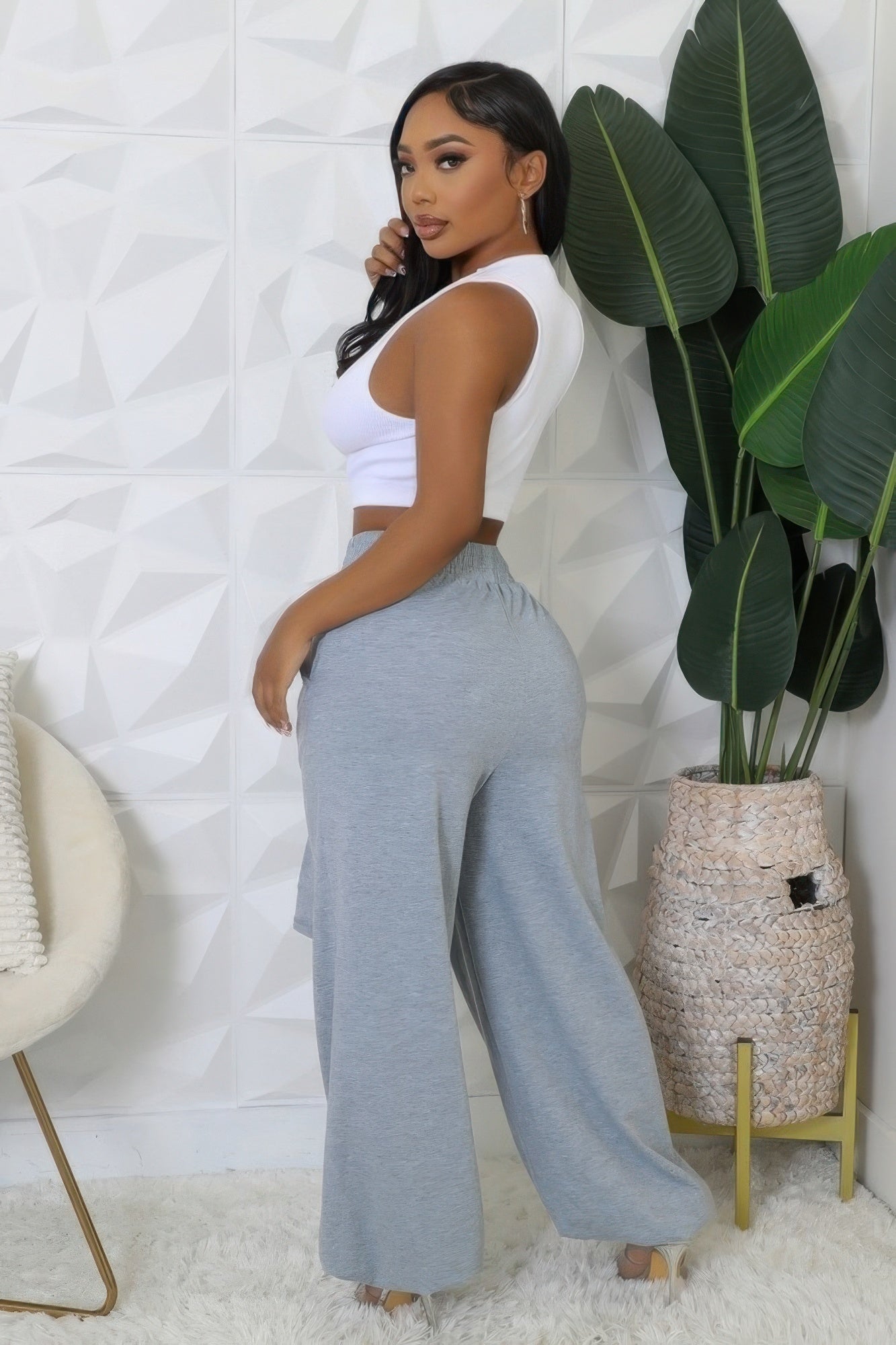 high-waisted stretch pants