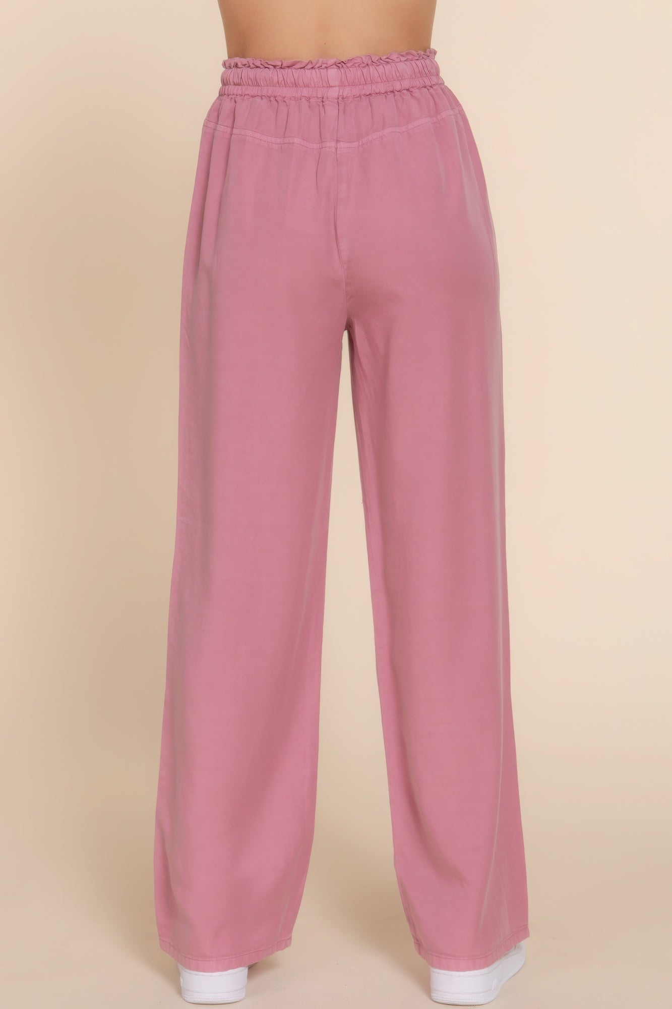 elastic waist tencel pants