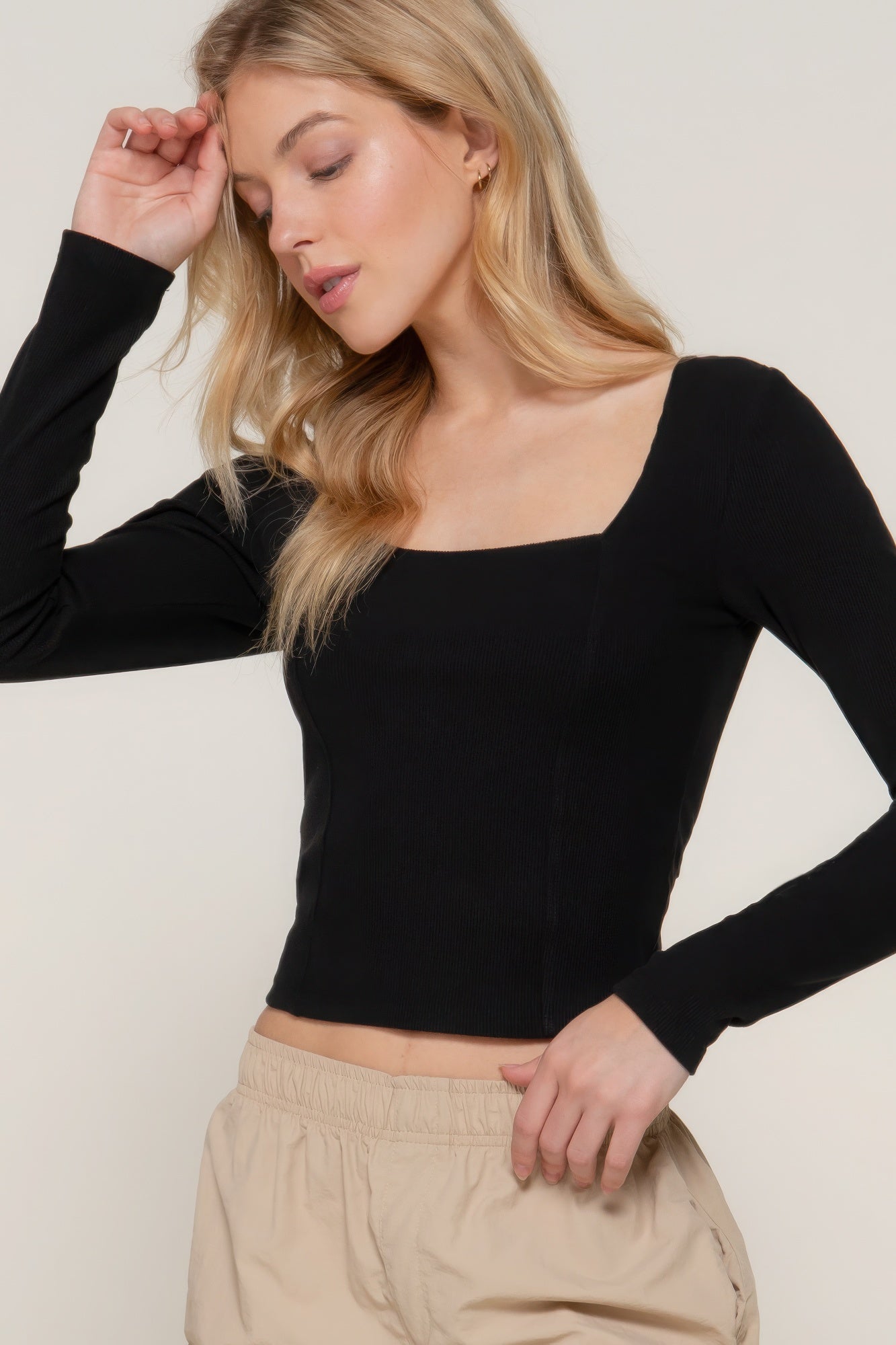 sweetheart neck knit top