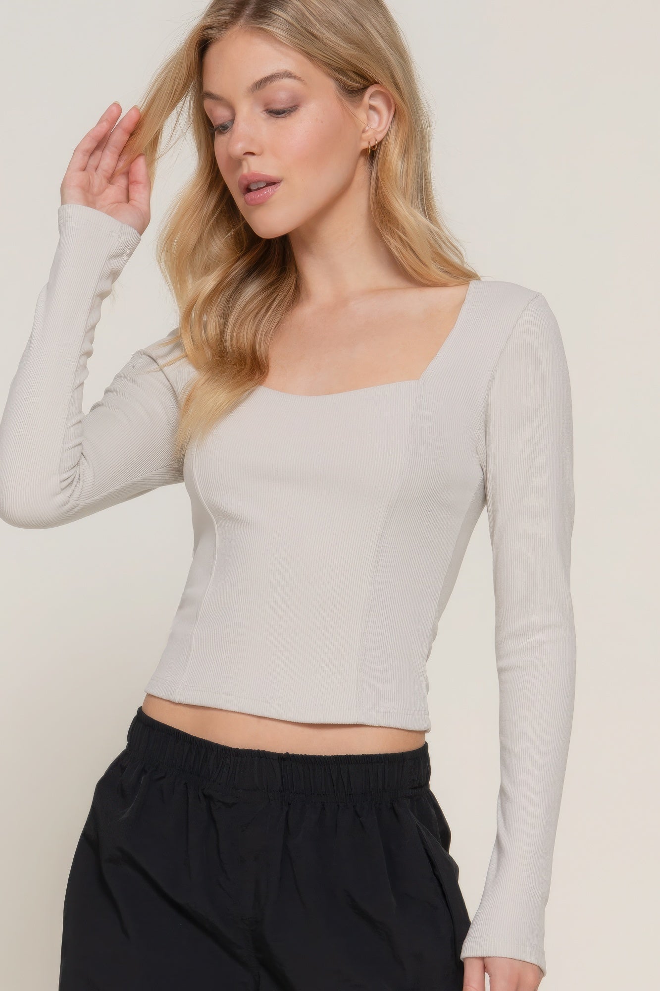 sweetheart neck knit top