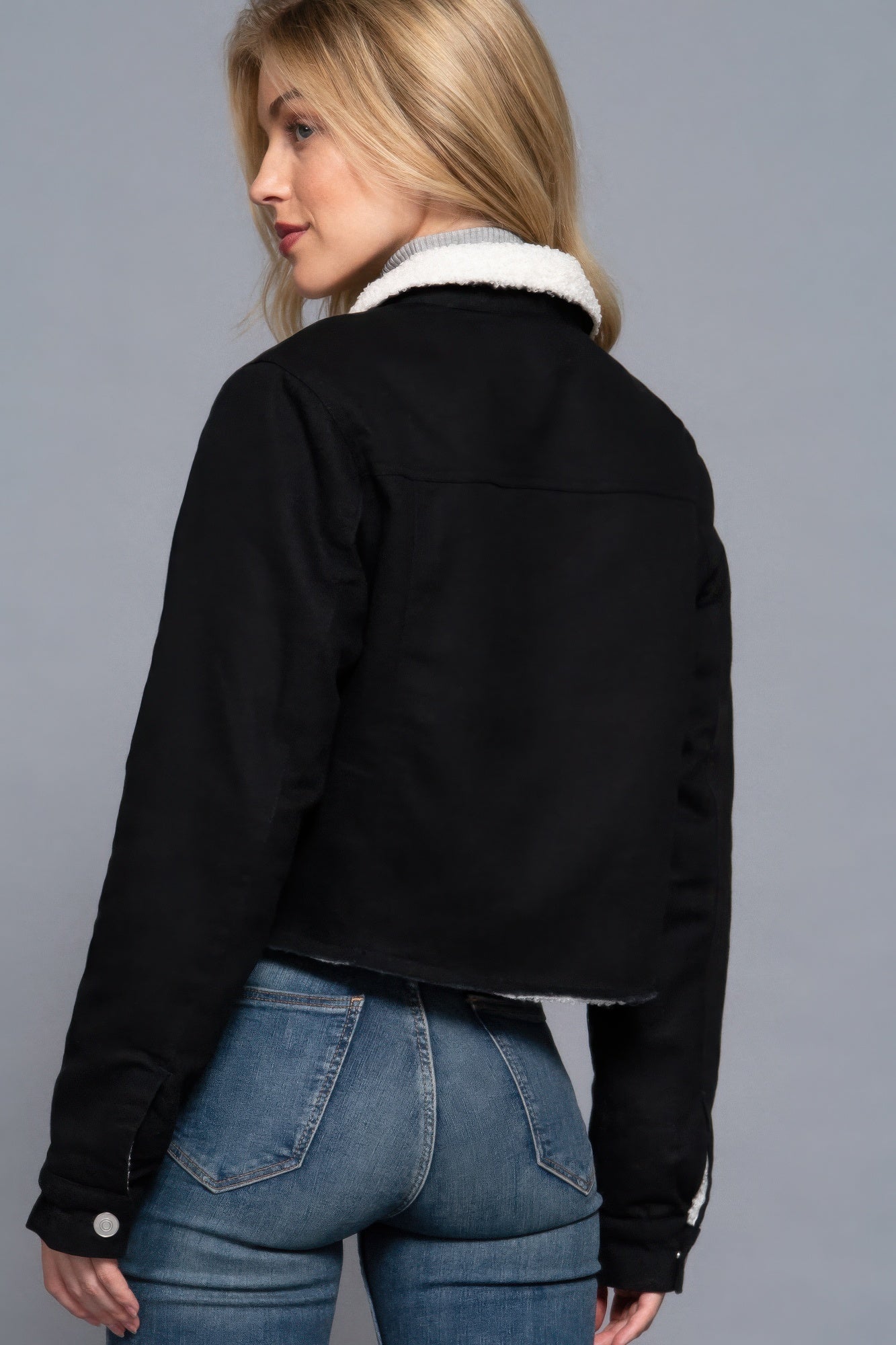 sherpa-lined twill jacket