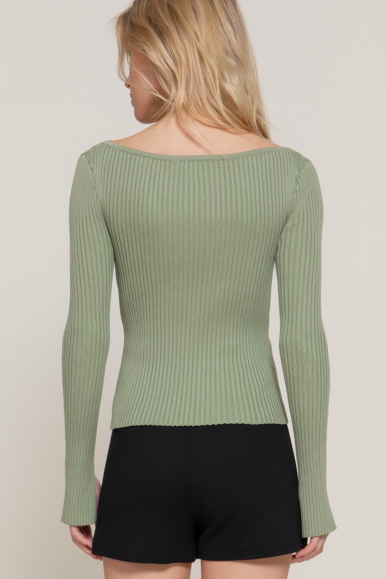 long sleeve boat neck sweater